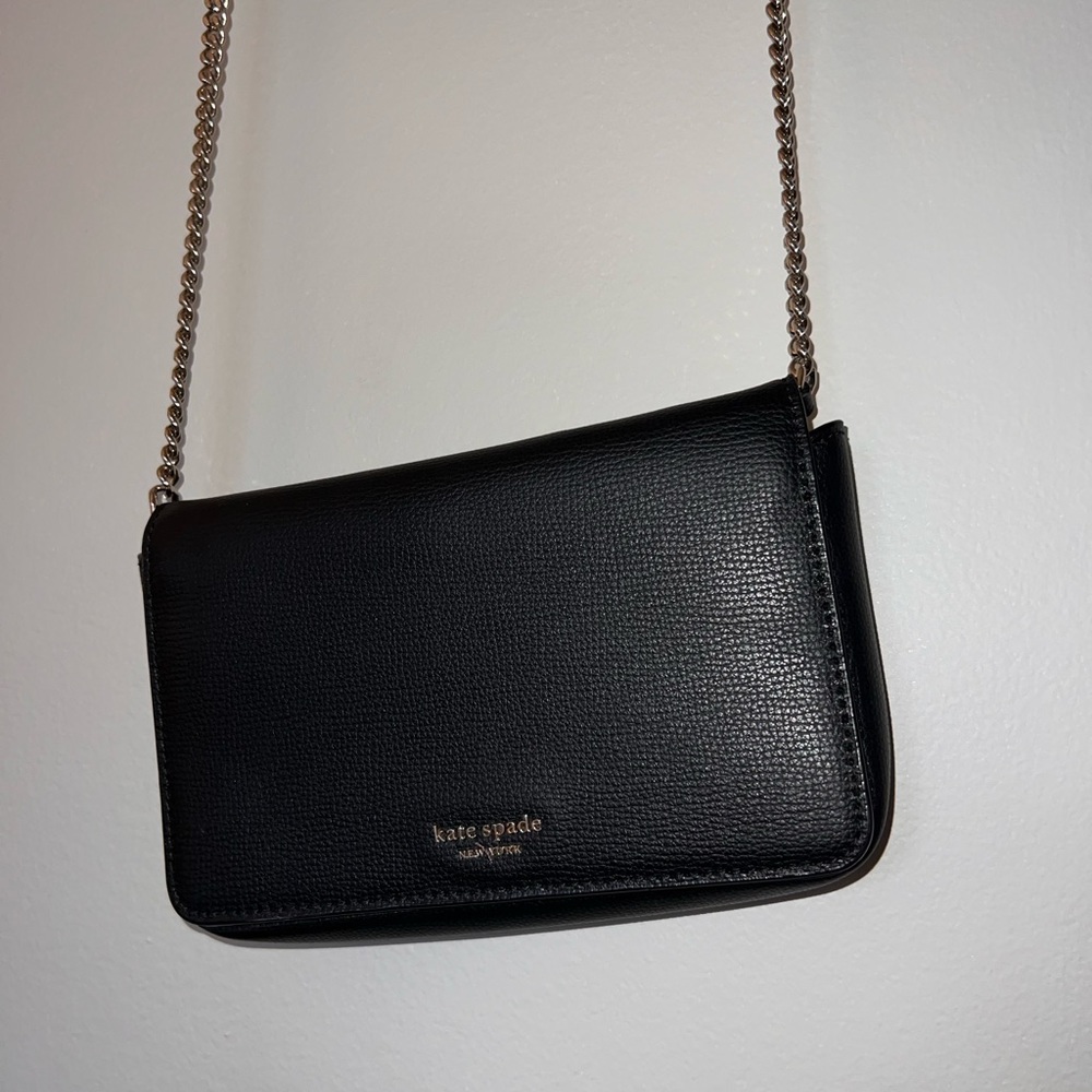 KATE SPADE small black bag with gold chain